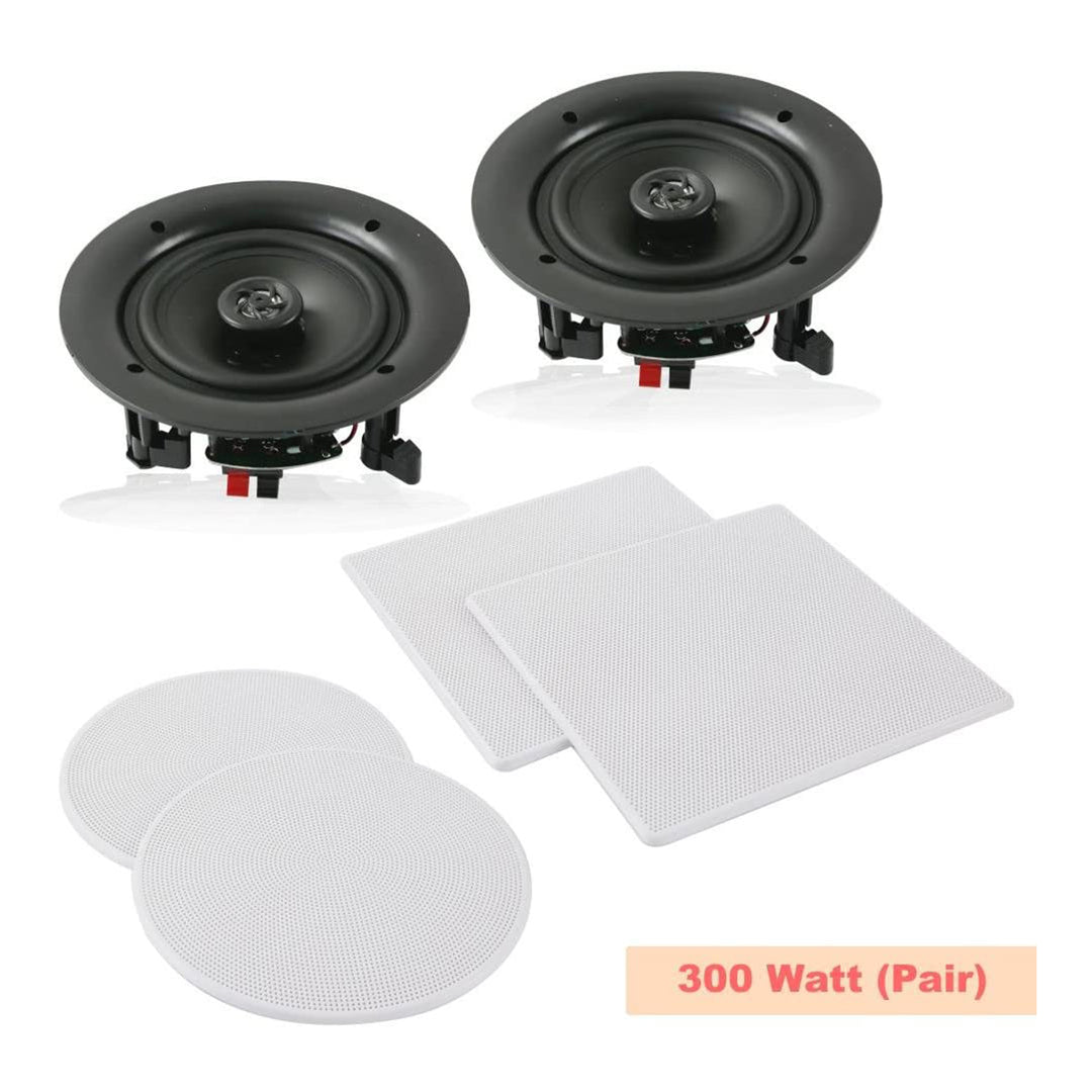 Pyle PDIC16106 10 Inch 300 Watt In Ceiling Wall 2 Way Flush Speaker System Pair