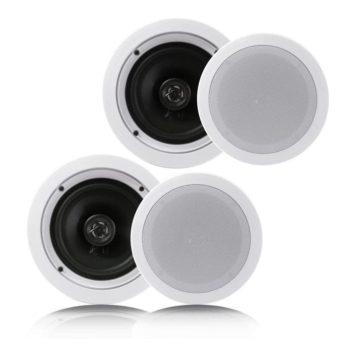 Pyle PDIC1661RD 6.5 Inch 200 Watt In Ceiling Wall 2 Way Speaker System (4 Pairs) - VMInnovations