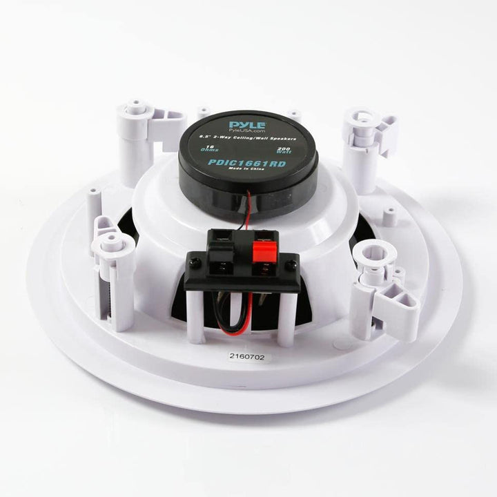 Pyle PDIC1661RD 6.5 Inch 200 Watt In Ceiling Wall 2 Way Speaker System (4 Pairs)