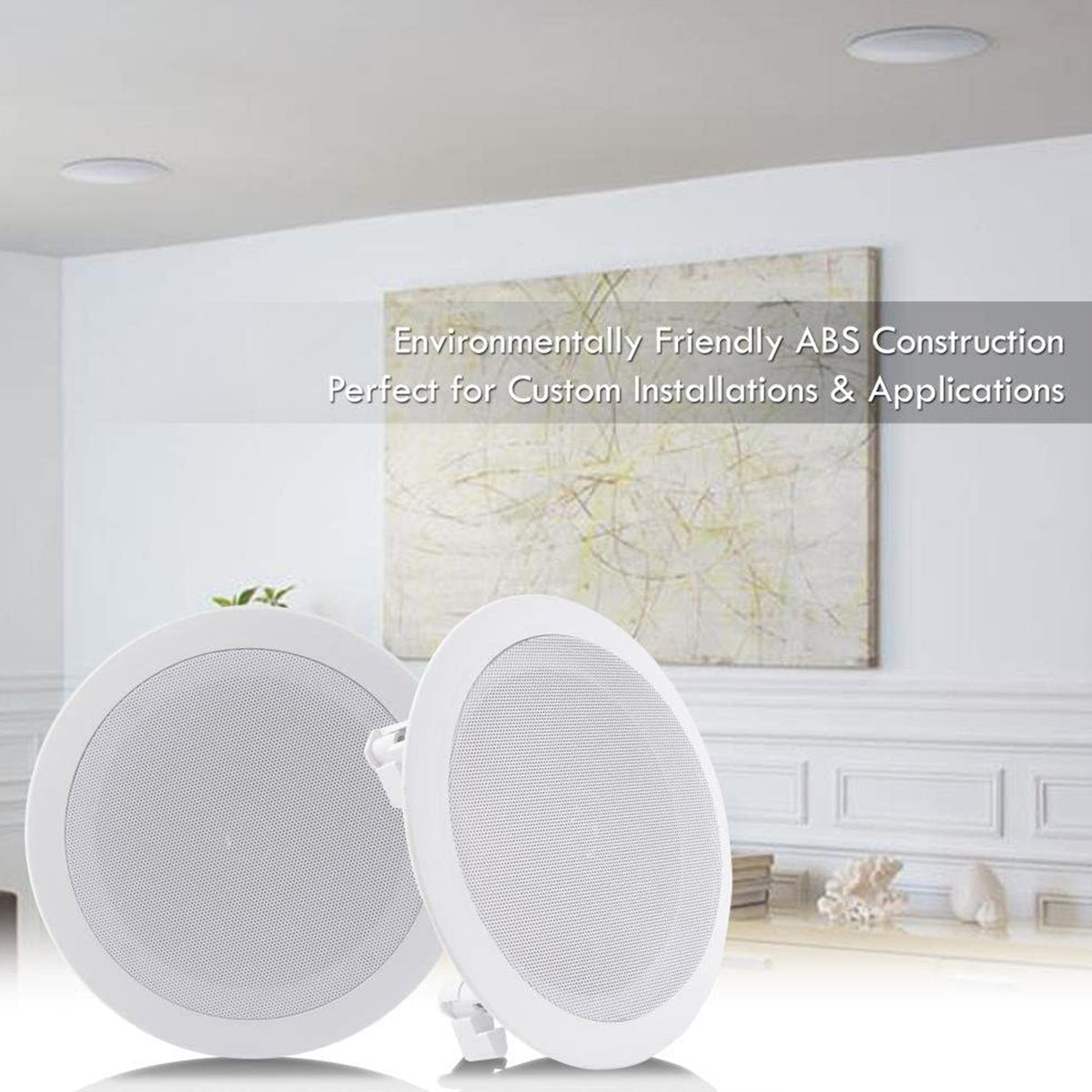 Pyle 6.5 Inch 200 Watt In Ceiling Wall 2 Way Speaker System Pair(Open Box)