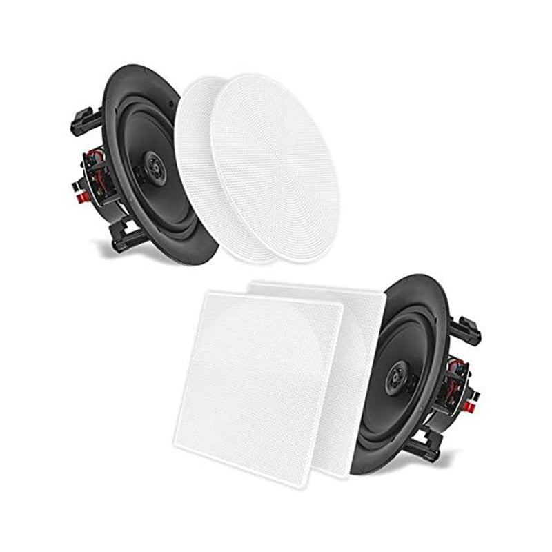 Pyle 5.25 Inch 150 Watt In Ceiling Wall Dual Stereo Speakers System (4 Pack)