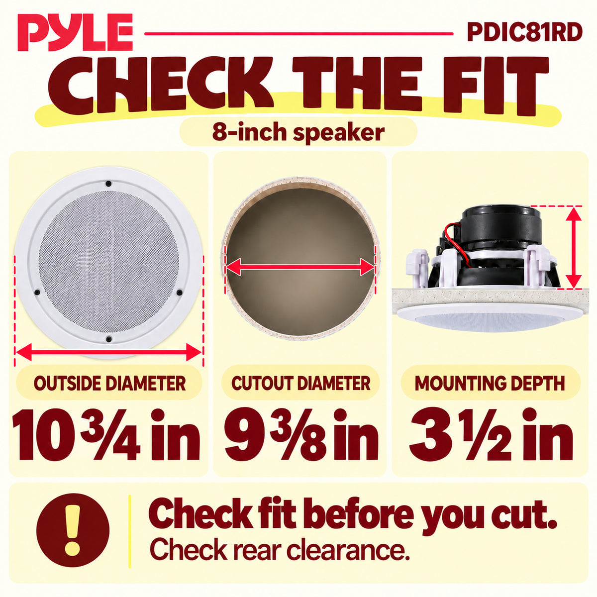 Pyle 8 Inch 500W 2 Way Ceiling Home Speakers System Audio Stereo (Pair) (Used) - VMInnovations