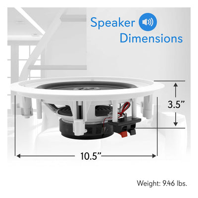Pyle 8 Inch 500W 2 Way In Wall Ceiling Home Speakers System (Pair) (5 Pack)