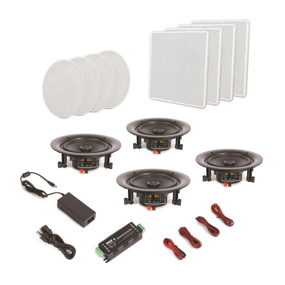 Pyle 6.5 In 2 Way 200W Flush Mount Bluetooth Ceiling Wall Speakers, 4 Pk (Used)