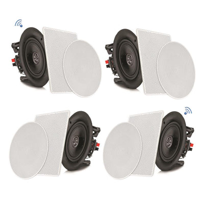 Pyle Audio 6.5 In 2 Way 200W Bluetooth Ceiling Wall Speakers, 4 Pack (Open Box)