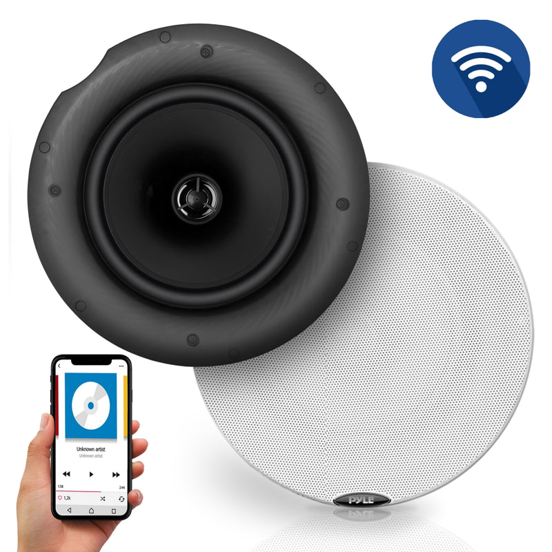 Pyle Audio 6.5 Inch 2 Way 300W Flush Ceiling/Wall Mount Bluetooth Speakers, Pair