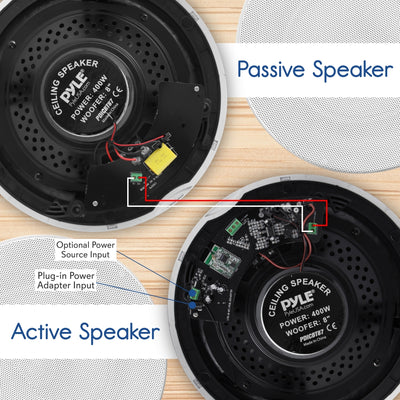 Pyle Audio 6.5" 2 Way Flush Ceiling/Wall Mount Bluetooth Speakers, Pair (4 Pack)