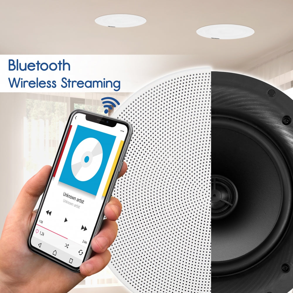 Pyle Audio 6.5" 2 Way Flush Ceiling/Wall Mount Bluetooth Speakers, Pair (2 Pack) - VMInnovations