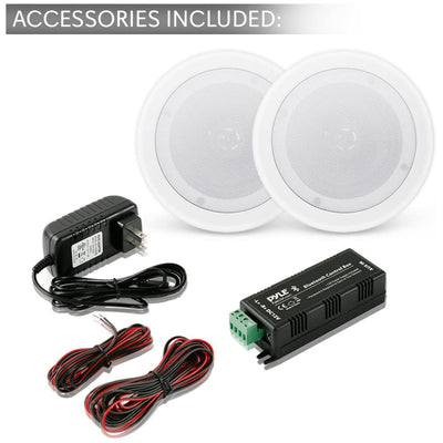Pyle 8 Inch 250 Watt Bluetooth In Ceiling Wall Speakers, 2 Pack (Used)