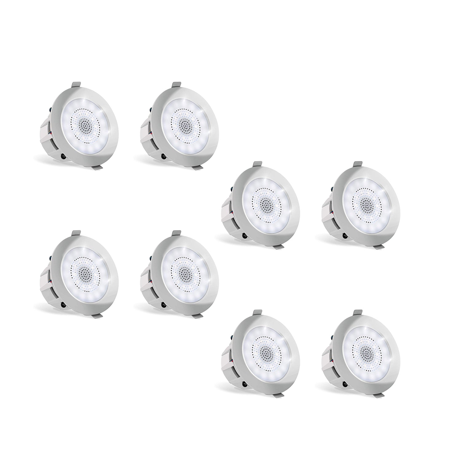 Pyle 4 Inch 2 Way 160W Bluetooth Ceiling Wall Speakers and LED Light (8 Pack)