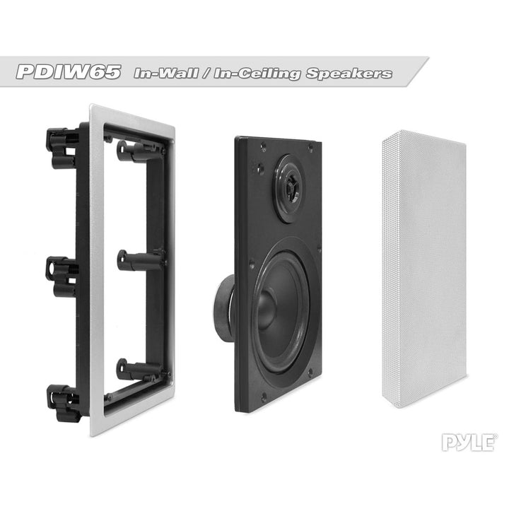 Pyle PDIW65 6.5" 2 Way In Wall/Ceiling Flush Mount Stereo Speaker (2 Speakers)