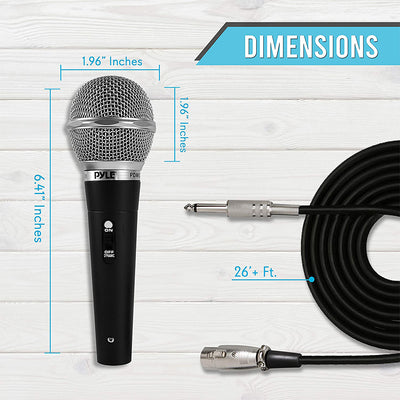 Pyle PDMICKT34 Dynamic Professional Dynamic 3 Handheld Microphones kit, Black
