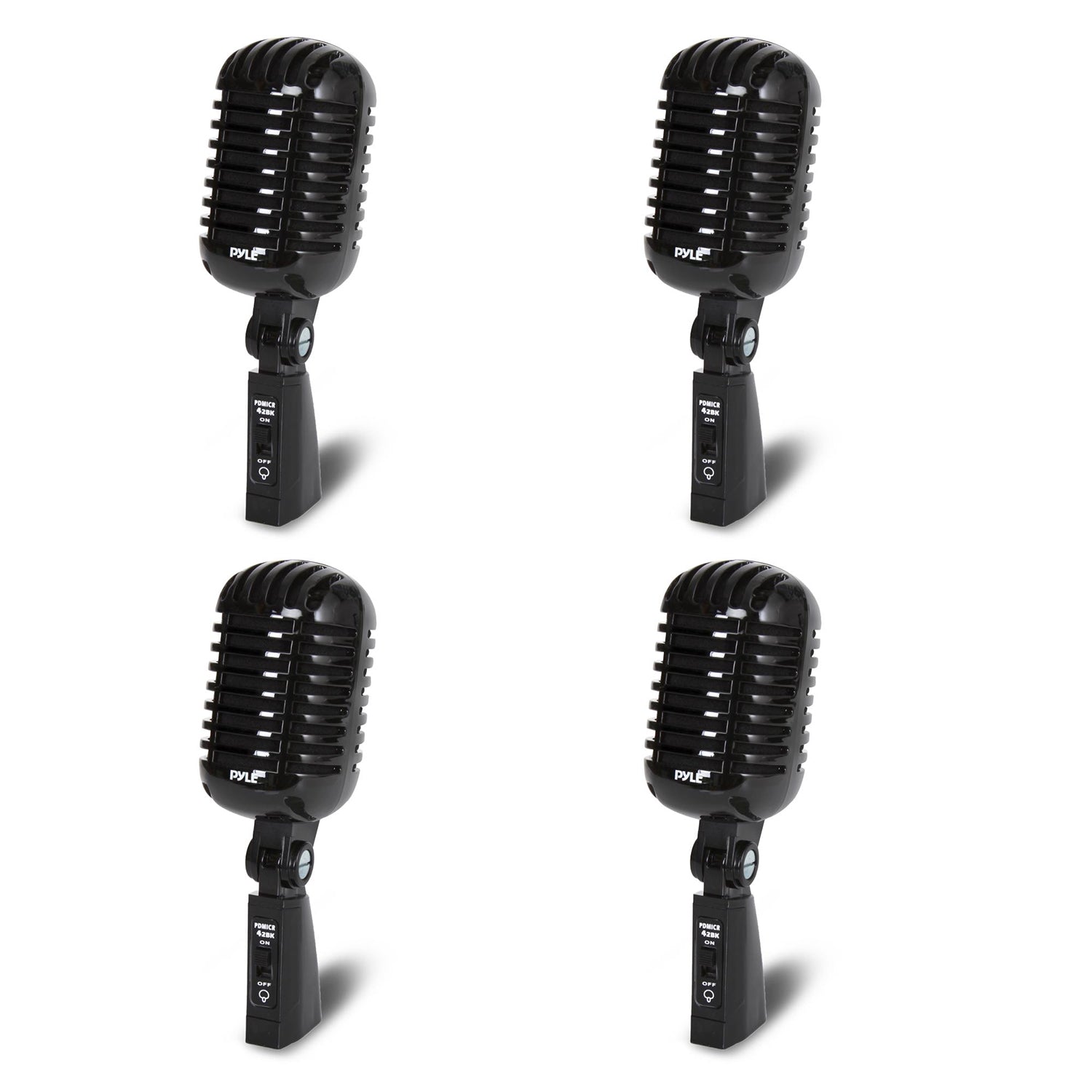 Pyle Pro PDMICR42BK Vintage Retro Style Dynamic Studio Vocal Microphone (4 Pack) - VMInnovations