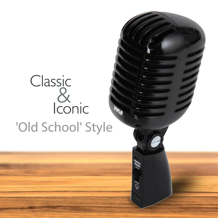 Pyle Pro PDMICR42BK Vintage Retro Style Dynamic Studio Desktop Vocal Microphone - VMInnovations
