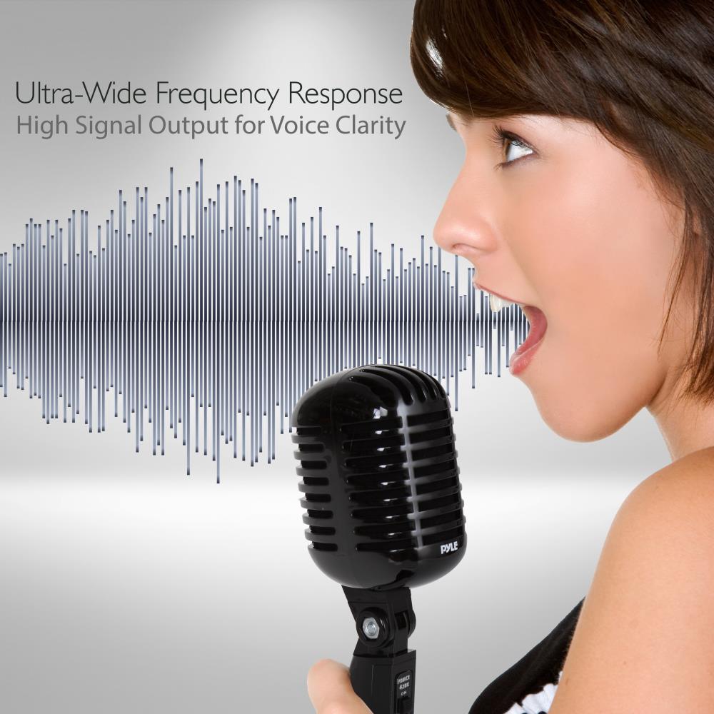 Pyle Pro PDMICR42BK Vintage Retro Style Dynamic Studio Desktop Vocal Microphone - VMInnovations