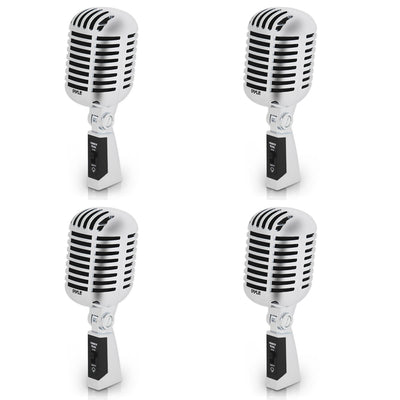 Pyle Pro PDMICR42SL Vintage Retro Style Dynamic Studio Vocal Microphone (4 Pack) - VMInnovations