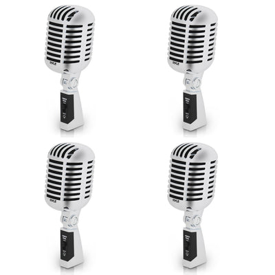 Pyle Pro PDMICR42SL Vintage Retro Style Dynamic Studio Vocal Microphone (4 Pack)