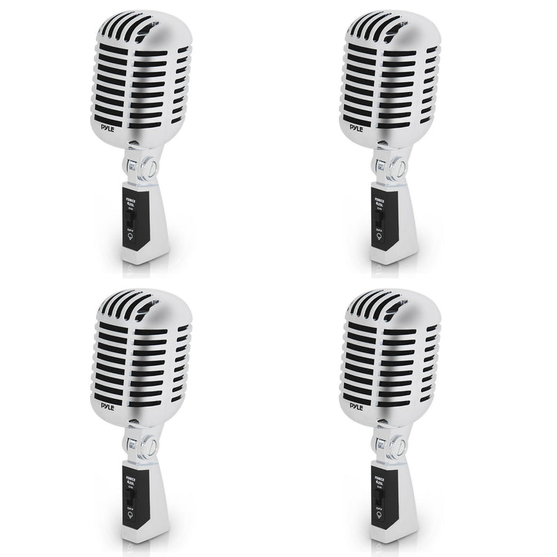 Pyle Pro PDMICR42SL Vintage Retro Style Dynamic Studio Vocal Microphone (4 Pack)