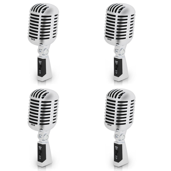 Pyle Pro PDMICR42SL Vintage Retro Style Dynamic Studio Vocal Microphone (4 Pack)