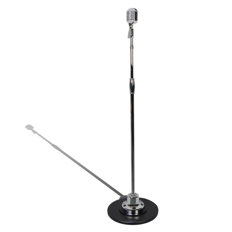 Pyle Classic Retro Vintage Style Microphone and Swing Stand, Silver (Open Box)