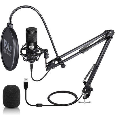 Pyle Pro Audio Recording Computer Desk Attached USB Microphone Kit (Open Box)