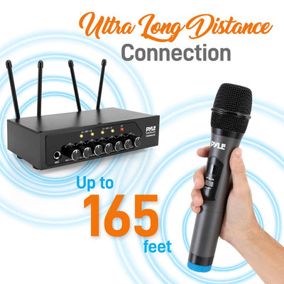 Pyle Wireless Microphone System Set w/ Bluetooth Receiver Base (For Parts) - VMInnovations