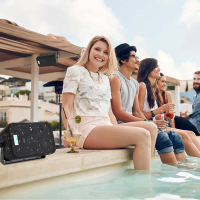 Pyle Waterproof Indoor Outdoor 6.5 Inch Speaker System, Black (2 Pack)(Open Box)