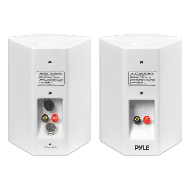 Pyle PDWR51BTWT Bluetooth Indoor Outdoor 5.25" Speaker System, White (2 Pack)