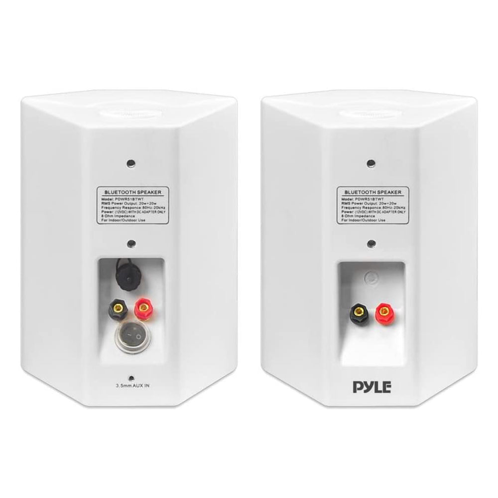 Pyle PDWR51BTWT Bluetooth Indoor Outdoor 5.25 In Speaker System, White (4 Pack)