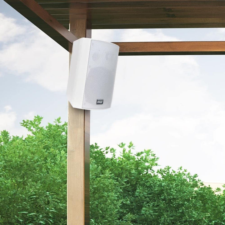 Pyle Bluetooth Indoor Outdoor 5.25 In Speaker System, White (2 Pack) (Used) - VMInnovations
