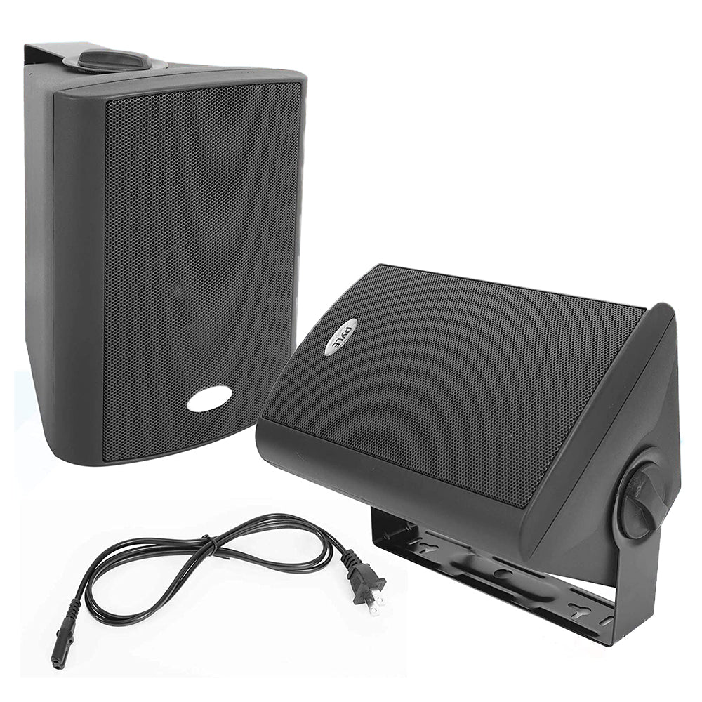 Pyle PDWR53BTBK Bluetooth Indoor Outdoor 5.25 In Speaker System, Black (2 Pack) - VMInnovations