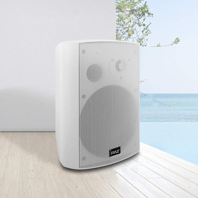 Pyle Bluetooth Indoor Outdoor 6.5 Inch Speaker System, White (2 Pack)(For Parts) - VMInnovations