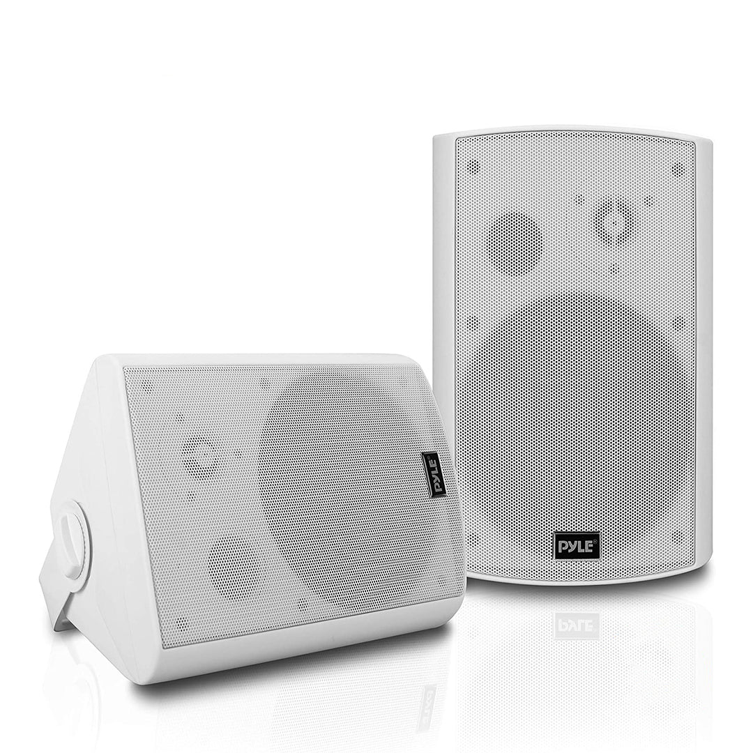 Pyle PDWR61BTWT Bluetooth Indoor Outdoor 6.5 Inch Speaker System, White (2 Pack)
