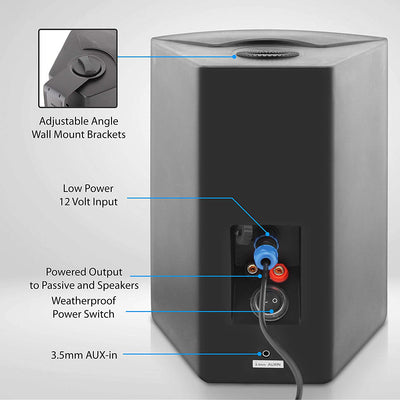 Pyle Audio Wall Mount 6.5" Waterproof Bluetooth Indoor & Outdoor Speaker System - VMInnovations