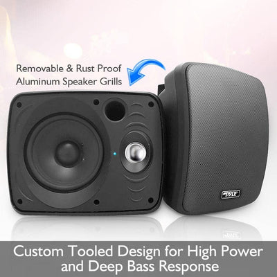 Pyle Audio 6.5 Inch Waterproof Bluetooth Indoor & Outdoor Speaker, Black (Pair)