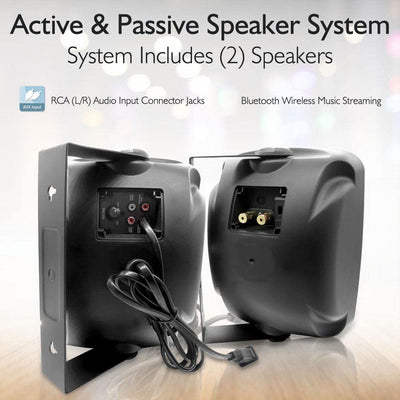 Pyle Audio 6.5 Inch Waterproof Bluetooth Indoor & Outdoor Speaker, Black (Pair)