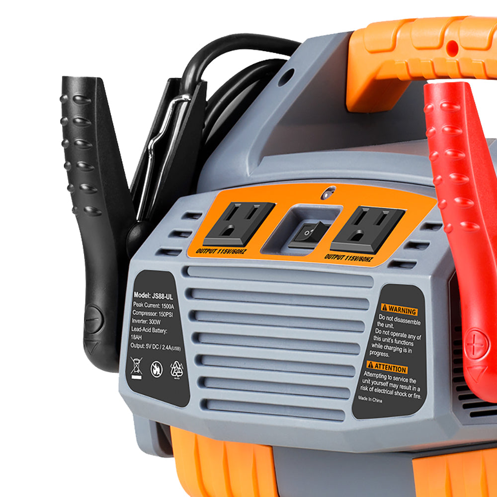 Potek 1500A Inverter Air Compressor Tire Inflator & Jump Starter (For Parts)