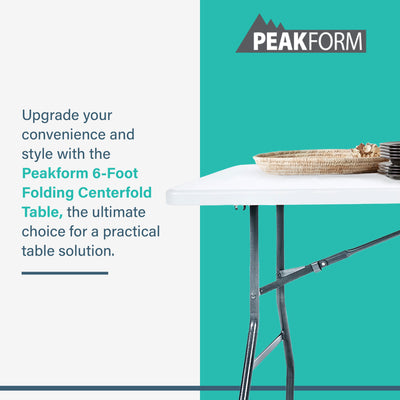 Peakform Compact Banquet Table for Indoor/Outdoor Use, 6 Ft, White (Used) - VMInnovations
