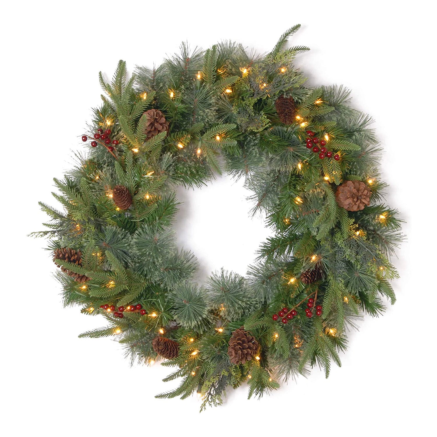 National Tree Company 24 Inch Colonial Wreath with Dual Color Lights(Open Box) - VMInnovations