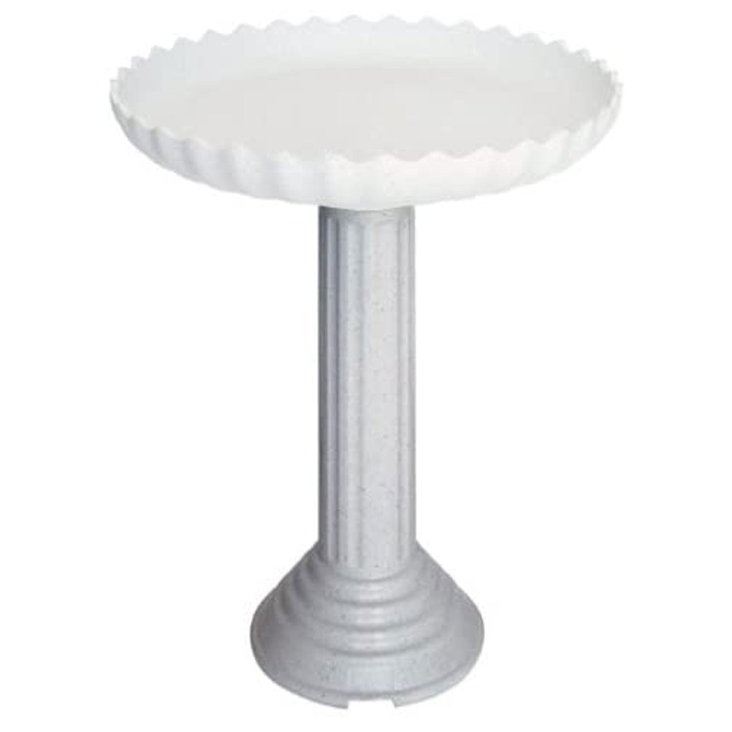 Farm Innovators Heavy Duty Plastic Replacement Bird Bath Pedestal, Gray Stone - VMInnovations