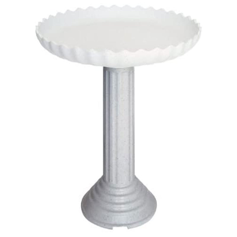 Farm Innovators Heavy Duty Plastic Replacement Bird Bath Pedestal, Gray Stone