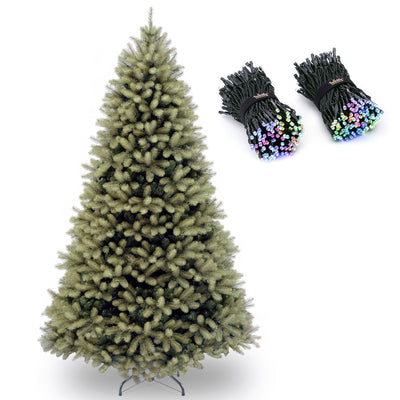 National Tree Company Downswept Douglas 7 Foot Christmas Tree & Color Lights