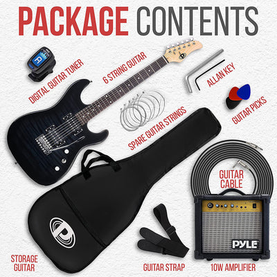Pyle Electric Guitar Start Kit w/ Amplifier, Case, Tuner, & Cable (Open Box)