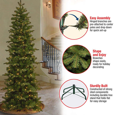 National Tree 7.5" Prescott Slim Pre-Lit Artificial Christmas Tree (Open Box) - VMInnovations