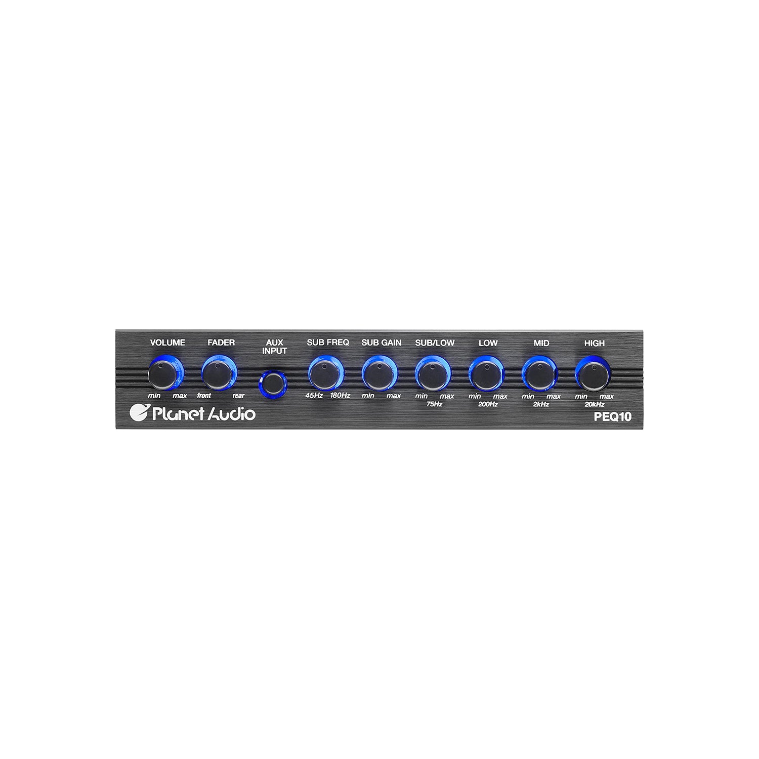 Planet Audio PEQ10 4 Band Half DIN Car Audio Subwoofer Equalizer with Auxiliary