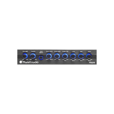 Planet Audio PEQ10 4 Band Half DIN Car Audio Subwoofer Equalizer with Auxiliary
