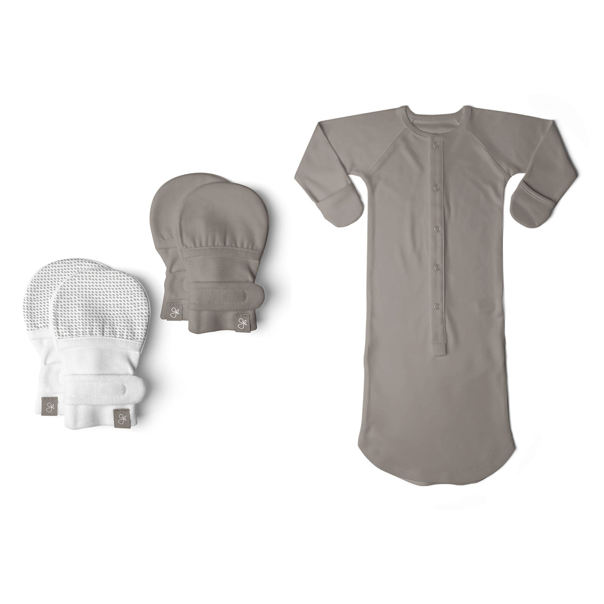 Goumikids 3-6M Baby Sleeper Gown Pajamas and No Scratch Infant Mittens (2 Pairs) - VMInnovations