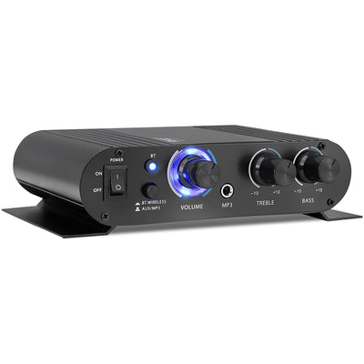 Pyle 90 Watt 8 Ohm Bluetooth Mini Blue Compact Home Studio Class T Amplifier - VMInnovations