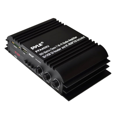 Pyle PFA400U 100 Watt 2 Channel Hi-Fi Home Audio Stereo Power Amplifier (2 Pack)