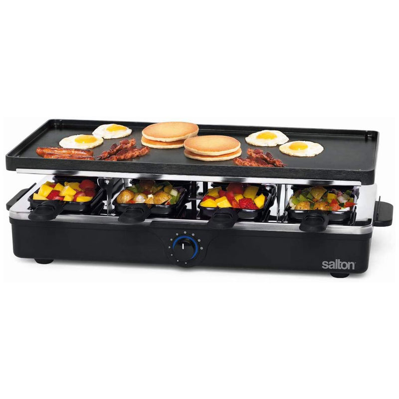 Salton PG1645 Indoor Raclette Electric Table Top Non Stick Party Griddle Grill